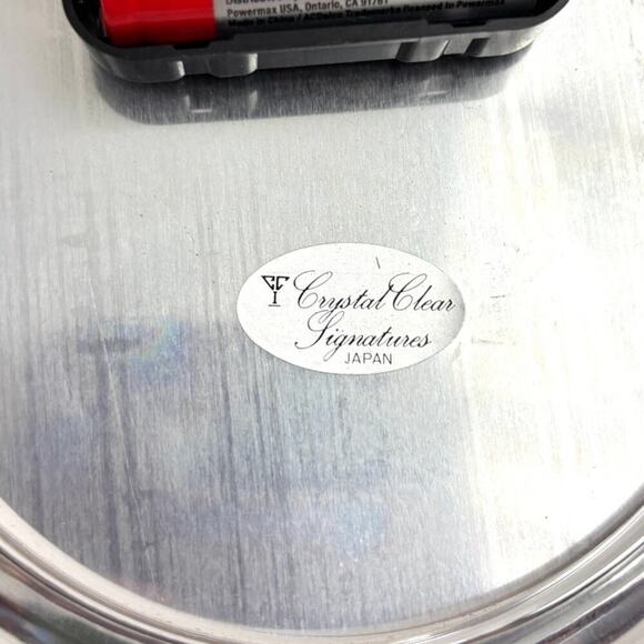 VTG Oval Crystal Clear Signatures Floral Rim Design Wall Clock Japaan Works - Picture 11 of 16